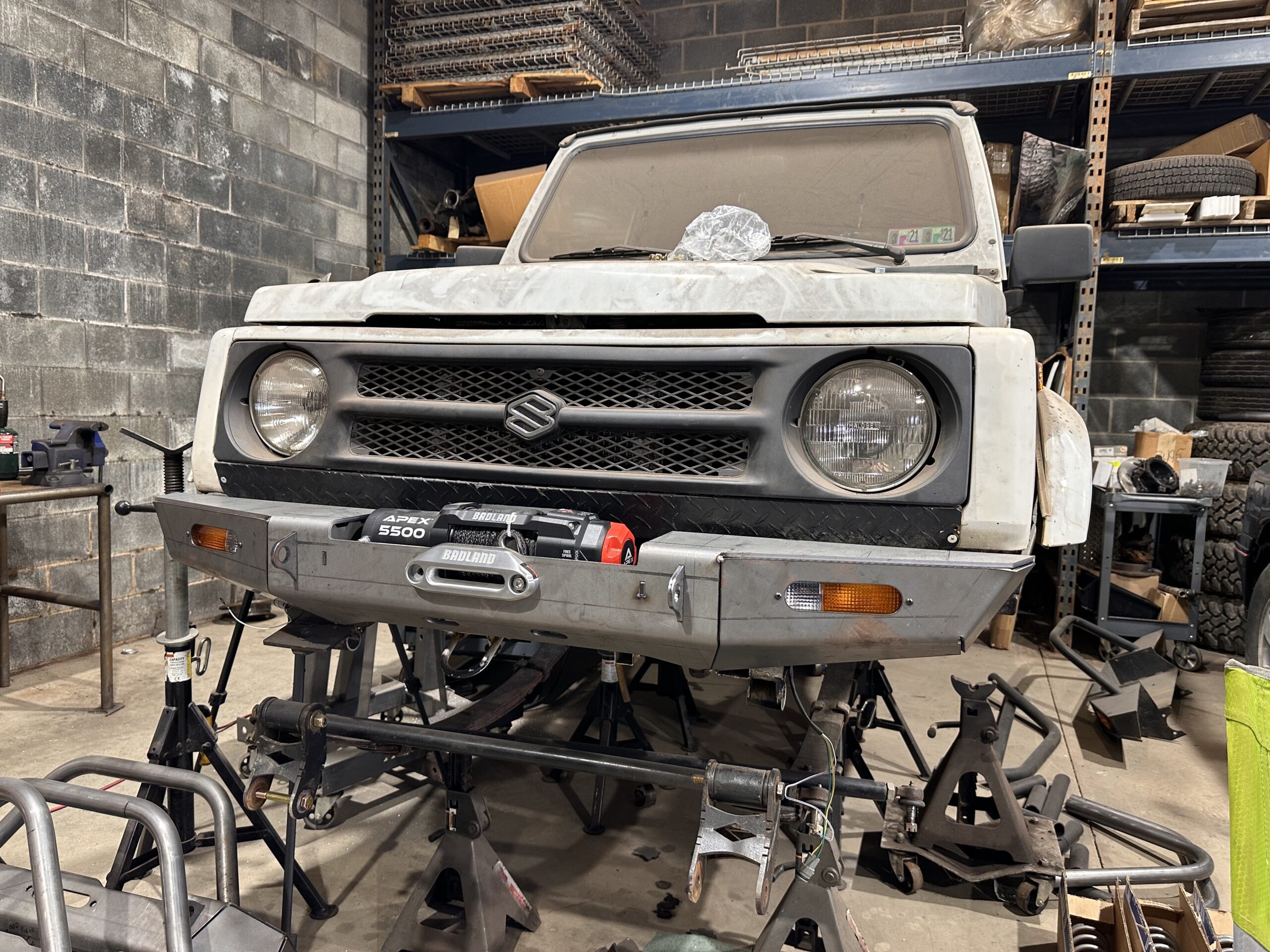 Suzuki Samurai Full Width Bumper For The 5500lbs Winch